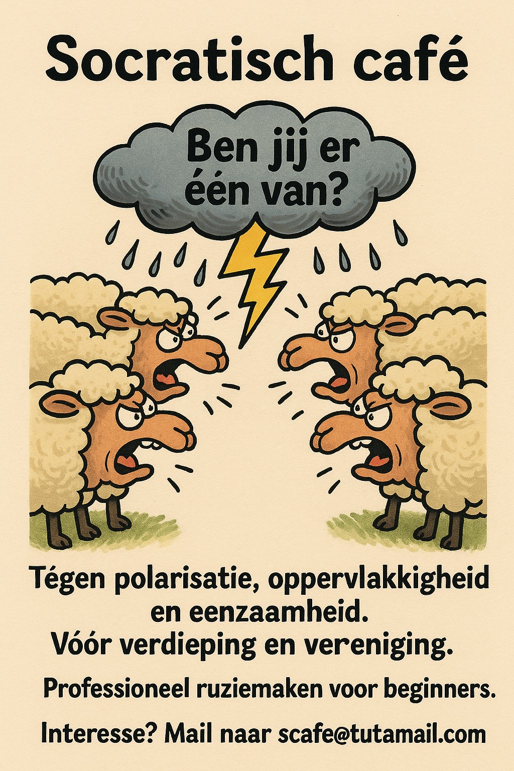 Flyer van het Socratisch Café